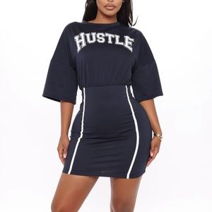 Navy blue sporty casual dress